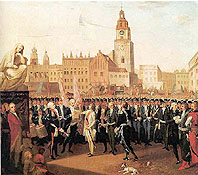 Провозглашение восстания на Рыночной площади в Кракове - 1794 - Tadeusz Kosciuszko on Krakow's Market Square by Franciszek Smuglowicz  