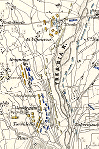 План сражения на р. Треббия 1799 г. - Alison's Map (1850) of the Battle of Trebbia 1799