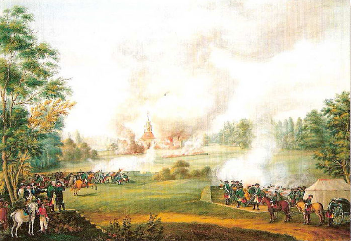 Маневры Гатчинской артиллерии в Павловске. - 1795 -  J. J. Mettenleiter