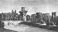 Руина, воздвигнутая в память взятия Очакова, и Орловские ворота в Царском селе. С акварели Щедрина 1791 г.