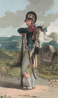 Ж.-Б. Зееле. Волонтер на посту, 1793 г. Акварель с натуры.