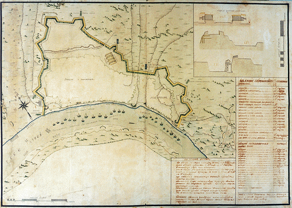 Карта укреплений крепости Измаил - 1790 - Plan of fortress Ismail