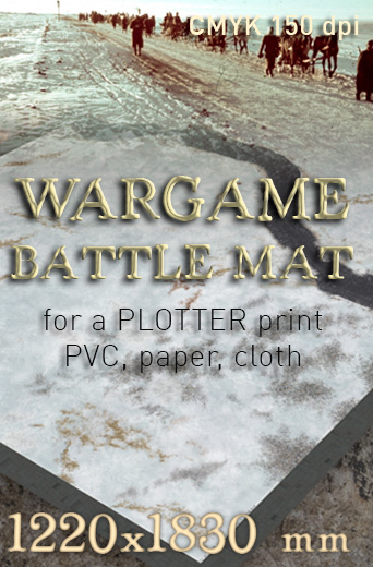 Winter Battlemat. A convenient and colourful wargame terrain such as 'Frostgrave', 'Bolt Action'...
