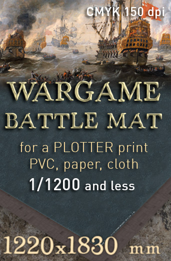 Wargame Battlemat Sea plain 1/1200 and less Battleboard image