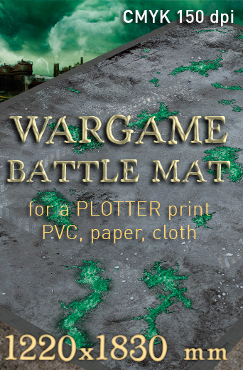 Toxic area (bm029T), The battlemat toptable 28mm wargames. A convenient and colourful terrain for playing at favorite wargame such as 'Warhammer 40k', 'Infinity Corvus Belli', 'Antares', 