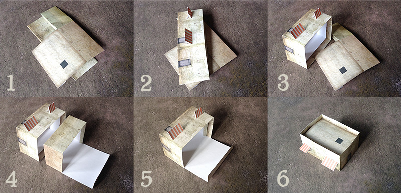 Paper model set: Arab Style Buildings. Foldable Paper Ccenery System. 28 mm, 1/72, 15 mm, 6mm scale