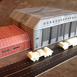 Foldable paper Hangars model set 1/285 