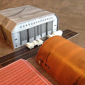 Foldable paper Hangars model set 1/285 