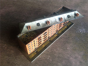 Soviet's buildings series 'Khrushchev'ka' paper model set 1/285 (6mm)