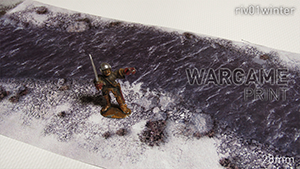Wargame Paper modular set: The winter river stream (60 mm) Snowy banks