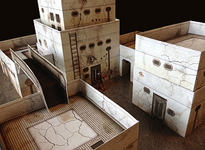 Paper model set: Sci-fi Style Buildings. Foldable Paper Ccenery System. 28 mm, 1/72, 15 mm, 6mm scale