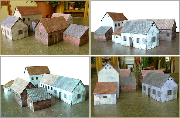 Paper model set: Waterloo Style Buildings. Foldable Paper Scenery System. 28 mm, 1/72, 15 mm, 10mm scale