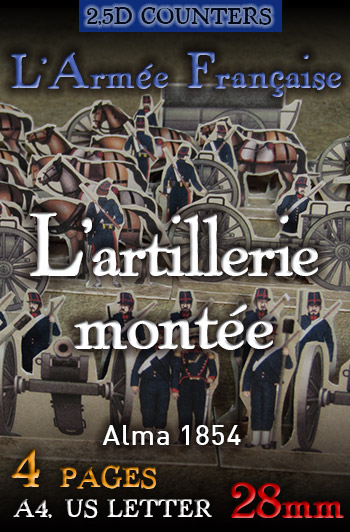 Just Paper Battles Crimea - L'artillerie montée - Artillery. French army. Alma 1854 (28mm)