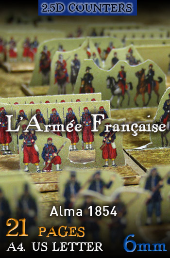 Just Paper Battles Crimea - French Army (6mm) Alma 1854. Modular Paper 2,5D Wargames System