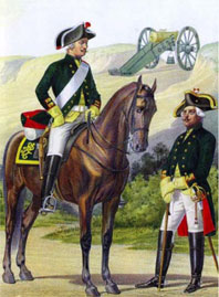 Канонир и фейерверкер конной роты лейб-гвардии Артиллерийского батальона. 1800-1801 гг.