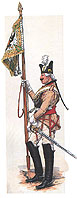 Гефрейт-капрал Кирасирского Наследника полка с полковым штандартом 1787-1792 гг.