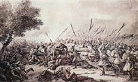 Косиньеры захватывают русские орудия в сражении под Рацлавицами 1794 г.