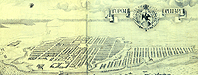 Город Оренбург. Перспектива, выполненная инженер-капитаном А. Ригельманом, 1760 год. ЦГВИА