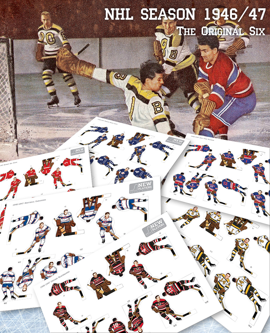 NHL Season 1946/47 lables for Coleco players