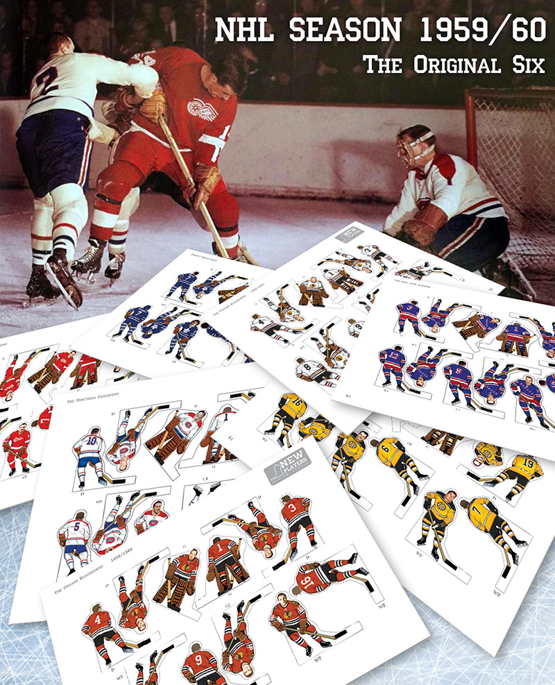 NHL Season 1959/60 lables for Coleco players