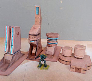 Buildings of Future. 4 paper paper models set 1/285 (6mm). Photo by ILIADA GAME STUDIO