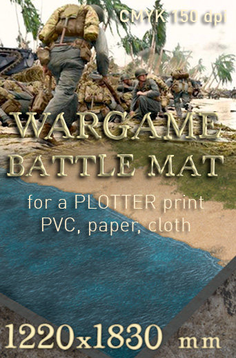 Wargame Battlemat Battleboard 'Pacific coast' 6x4