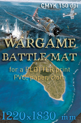 Aerial Battlemat 6x4ft (am005) 'Midway 1942' WWII