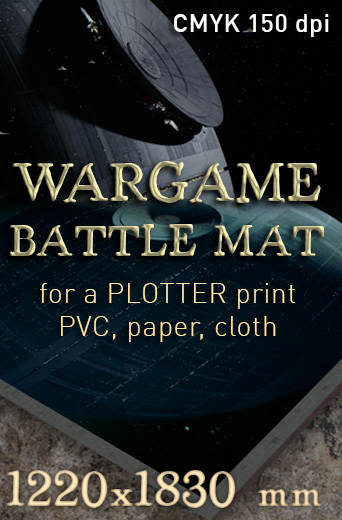 Death Star. The battlemat toptable Space wargames. A convenient and colourful scenery for playing at favorite wargame as 'Star Wars X-Wing Miniatures'...