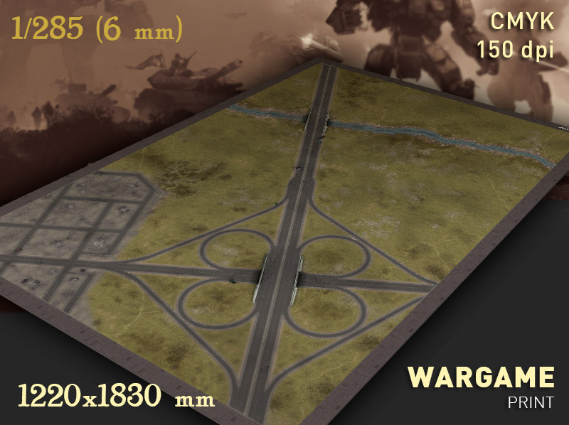 A colourful terrain for wargames such as 'Team Yankee', 'BattleTech' 6mm
