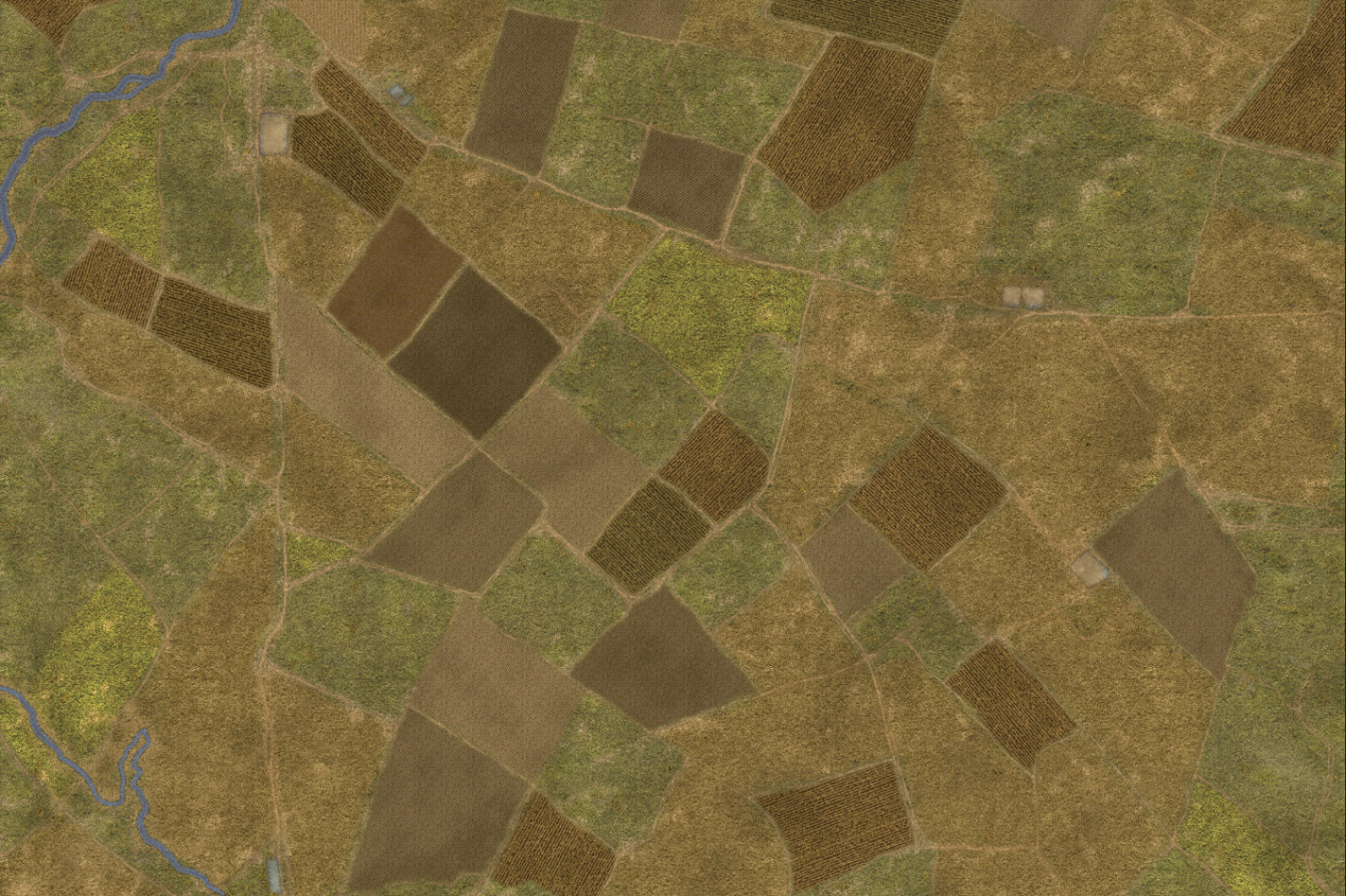 Agricultural plain, farmland. The battlemat wargames (1/285 or 6 mm)