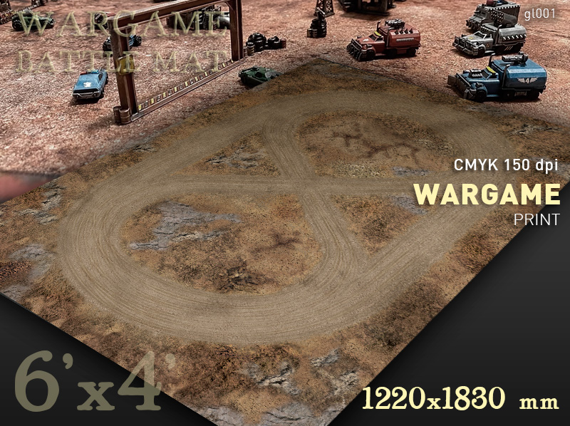 Racing Battle mat 'Gaslands' (gl001) 6x4ft Racing Battle mat 'Gaslands' (gl001) 6x4ft