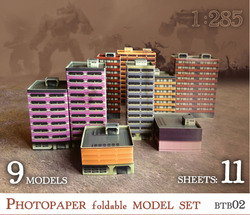 Foldable Photopaper buldings model set 1/285