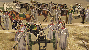 Just Paper Battles Crimea - Russian Army. Horse Artillery. Alma 1854 (28mm)