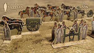 Just Paper Battles Crimea - Russian Army. Horse Artillery. Alma 1854 (28mm)