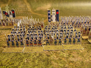 Just Paper Battles Samurai - Uesugi Kenshin troops (6mm) 上杉謙信軍 (戦國時代). Modular Paper 2,5D Wargames System.