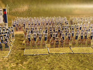 Just Paper Battles Samurai - Uesugi Kenshin troops (6mm) 上杉謙信軍 (戦國時代). Modular Paper 2,5D Wargames System.