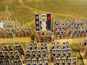 Just Paper Battles Samurai - Uesugi Kenshin troops (6mm) 上杉謙信軍 (戦國時代). Modular Paper 2,5D Wargames System.