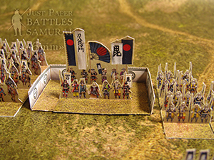 Just Paper Battles Samurai - Uesugi Kenshin troops (6mm) 上杉謙信軍 (戦國時代). Modular Paper 2,5D Wargames System.
