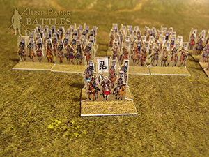 Just Paper Battles Samurai - Uesugi Kenshin troops (6mm) 上杉謙信軍 (戦國時代). Modular Paper 2,5D Wargames System.